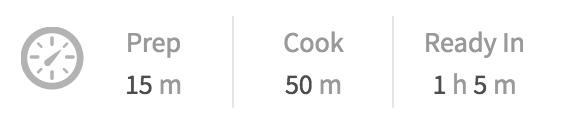 preparation time information